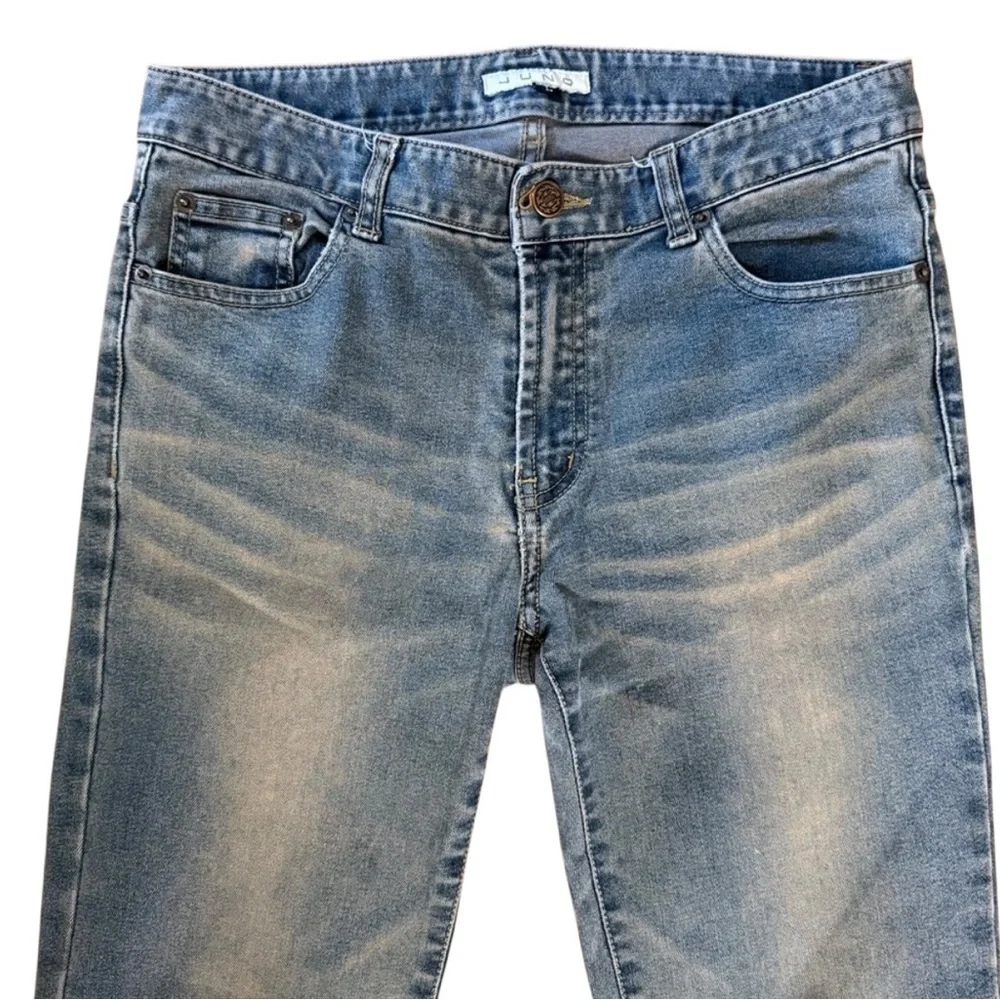 Juno | Mid Rise Flare Jeans with Natural Fading | Sz L